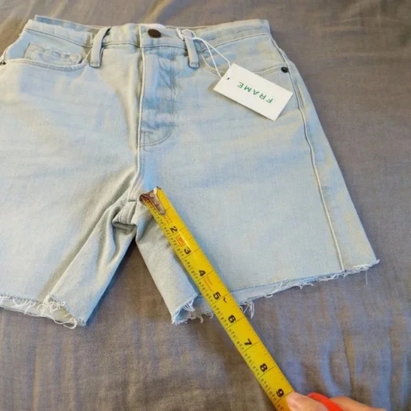 FRAME Denim Jeans Le Tour Altadena Cutoff Shorts Long High Rise Bermuda - Picture 4 of 10